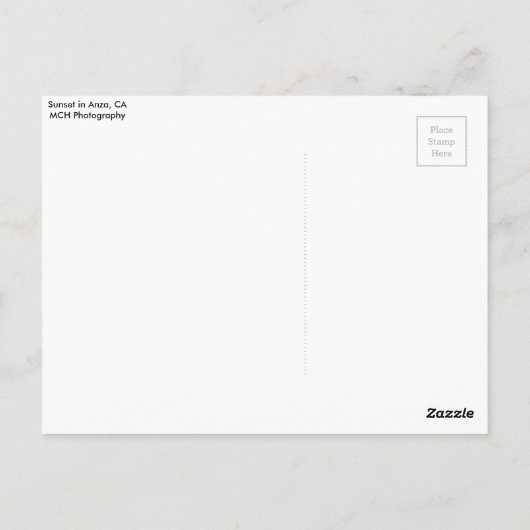 Anza, CA Postcard Postkarte (Rückseite)