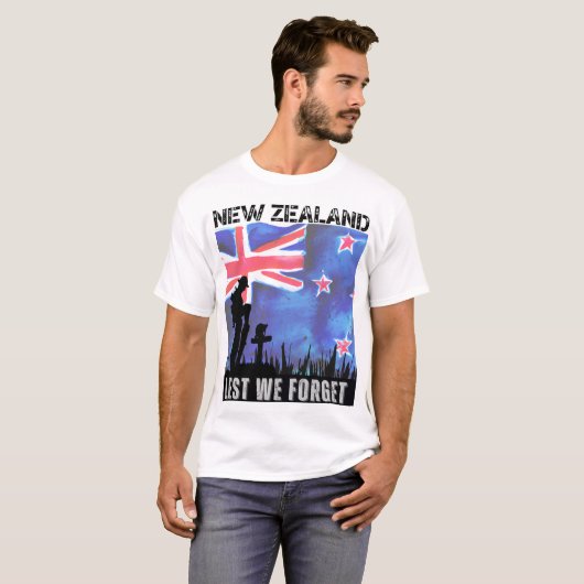 ANZAC, Neuseeland, damit wir nicht vergessen T-Shirt (Vorne ganz)