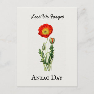 Anzac-Tag Mohn vintage Erinnerung Denkmal Postkarte