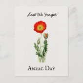 Anzac-Tag Mohn Vintage Erinnerung Postkarte (Vorderseite)