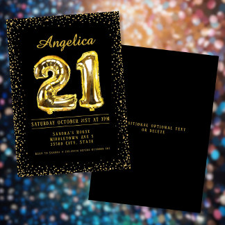 Anzahl Ballons 21. Geburtstagsfeier Einladung