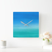 Anzahl der Blue Green Beach Ocean Quadratische Wanduhr (Zuhause)