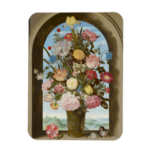 Anzahl der Blume in einem Fenster, c.1618 Magnet