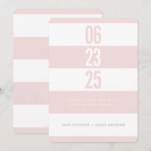 ANZAHL DER BOLD STACK - weißer Streifen Save the D Date (Vorne/Hinten)