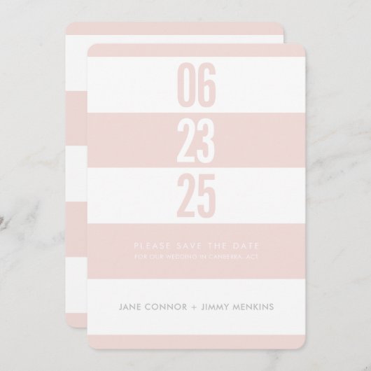 ANZAHL DER BOLD STACK - weißer Streifen Save the D Save The Date (Vorne/Hinten)