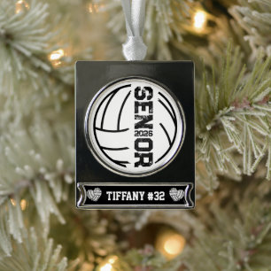Anzahl der geplagten Volleyball-Senior-Jahre Banner-Ornament Silber