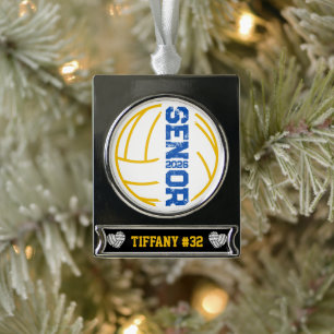 Anzahl der geplagten Volleyball-Senior-Jahre Banner-Ornament Silber