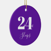 Anzahl der Schlafplätze bis Weihnachten Lila Keramik Ornament (Rechts)
