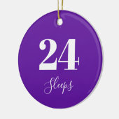 Anzahl der Schlafplätze bis Weihnachten Lila Keramik Ornament (Links)