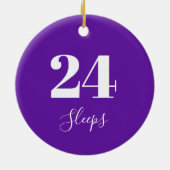 Anzahl der Schlafplätze bis Weihnachten Lila Keramik Ornament (Hinten)