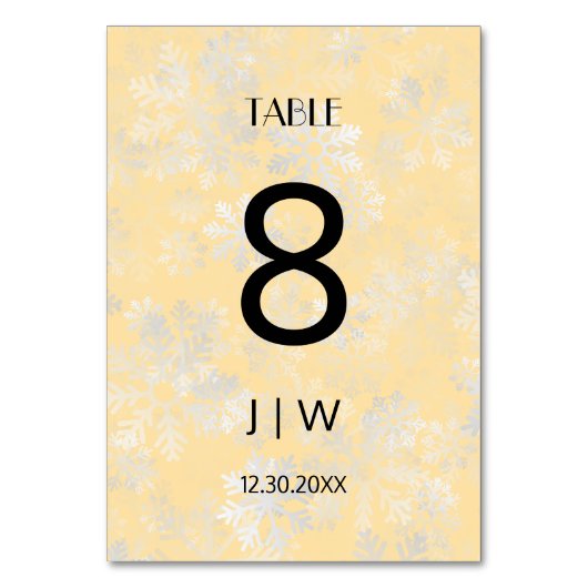 Anzahl der schneebedeckten Weihnachten Tischnummer (Rückseite)