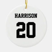 Anzahl der Schwarz-weißen individuelle Name für ve Keramik Ornament (Vorne)