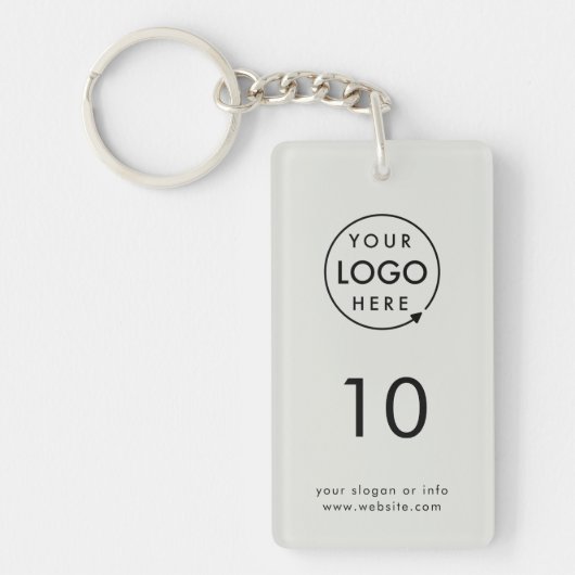 Anzahl | Graues Logo Business Hospitality Property Schlüsselanhänger (Vorderseite)