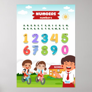 Anzahl mit glücklichen Kindern Poster
