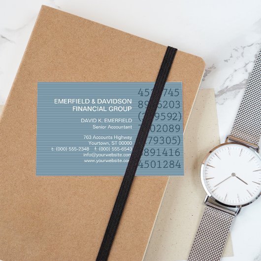 Anzahl Spalten Blue Pinstripe Accountant Visitenkarte