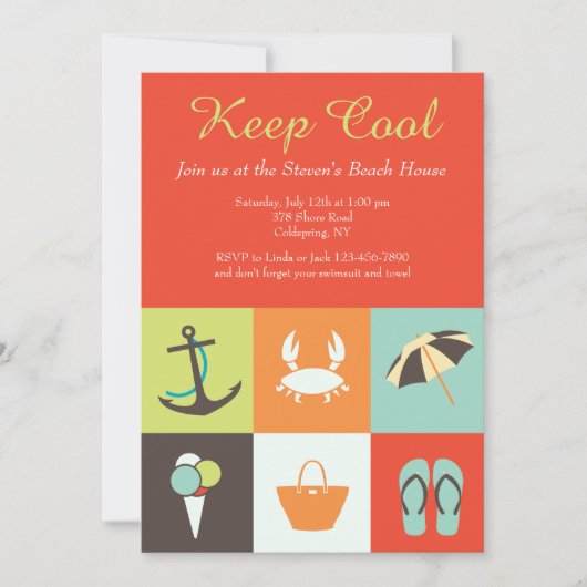 Anzeichen der Sommereinladung Einladung (Vorderseite)