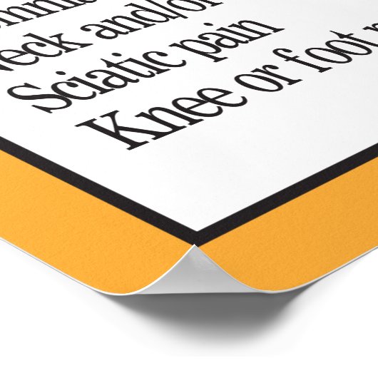 Anzeichen eines Spinalfehler-Posters Poster (Ecke)