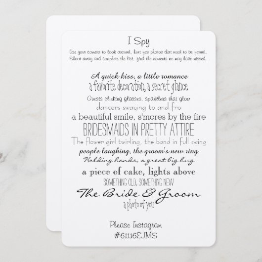 Anzeichen Einladung (Vorne/Hinten)