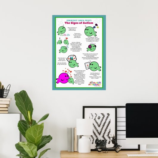 Anzeichen von Autismus Poster (Heimbüro)