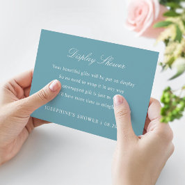 Anzeige der Blauen Einschließkarte für Duschdusche RSVP Karte