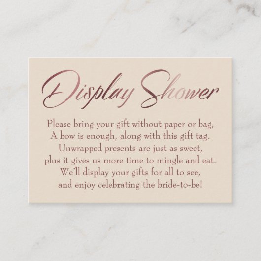 Anzeige der Duschkabine Rose Gold auf Elfenbein-Ta Begleitkarte (Vorderseite)