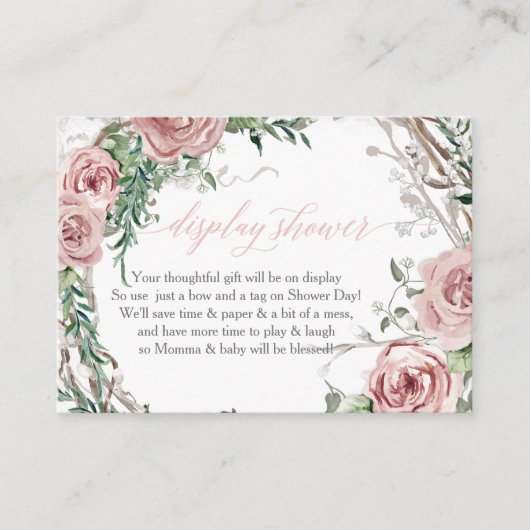 Anzeige der Duschvorrichtung Boho Blush Rose Wreat Visitenkarte (Vorderseite)