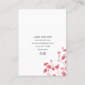 Anzeige der farbigen Wildblume Telefonnummerkarte (Rückseite)