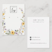 Anzeige der gelben Wildblume-Kranz-Logos Visitenkarte (Vorne/Hinten)
