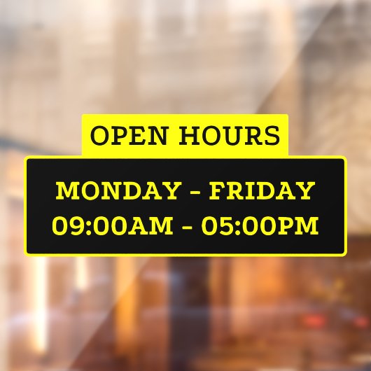 Anzeige der Öffnungszeiten an der Glastür Fensteraufkleber (Blatt 2)