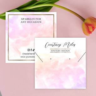 Anzeige der Racelet-Ohrringe für den Glitzer Water Quadratische Visitenkarte