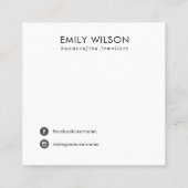 ANZEIGE DER SCHWARZEN LEDERTEXTURE-SCHALTFLÄCHE QUADRATISCHE VISITENKARTE (Rückseite)