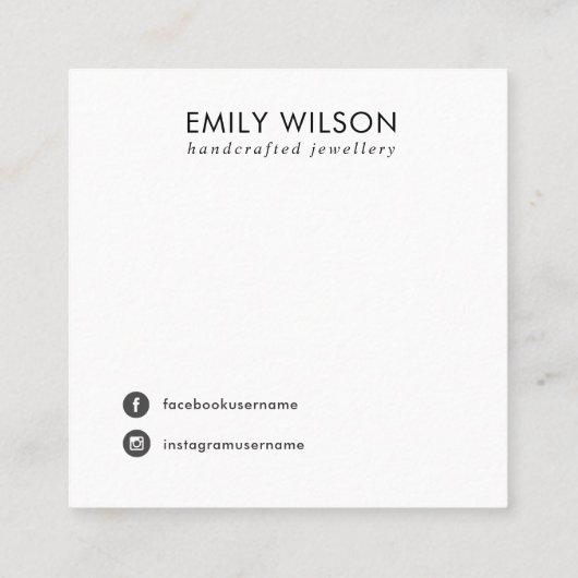 ANZEIGE DER SCHWARZEN LEDERTEXTURE-SCHALTFLÄCHE QUADRATISCHE VISITENKARTE (Rückseite)