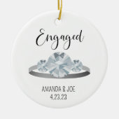 Anzeige des benutzerdefinierten 3-Stone-Diamant-En Keramik Ornament (Vorne)