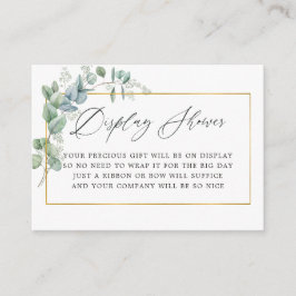 Anzeige des geometrischen Eukalyptus-Brautparty Begleitkarte