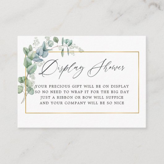 Anzeige des geometrischen Eukalyptus-Brautparty Begleitkarte (Vorderseite)