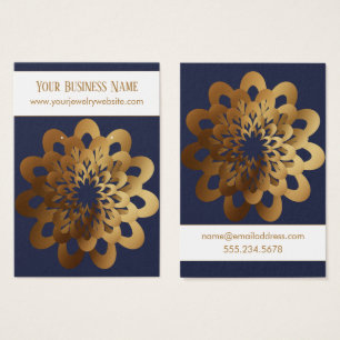 Anzeige des Golden Burst Blume Navy Blue Earring H