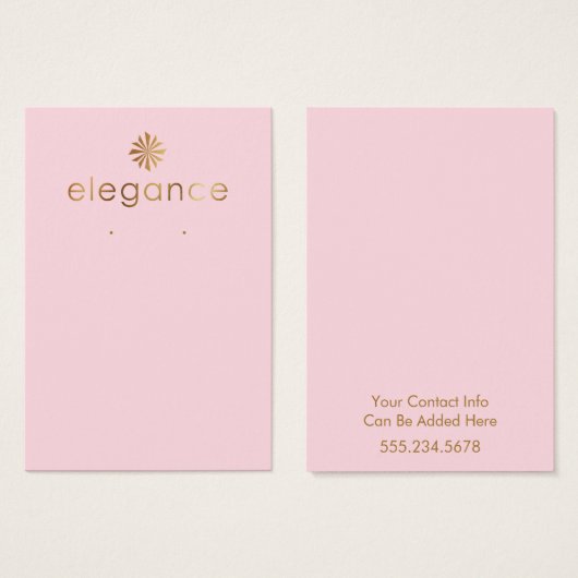 Anzeige des Golden Logo-Pastells Rosa Ohrring (Vorne & Hinten)