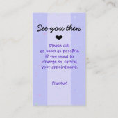 Anzeige des Haares Terminkarte (Rückseite)