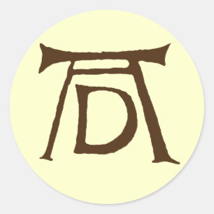 ANZEIGE Durer Monogramm Runder Aufkleber