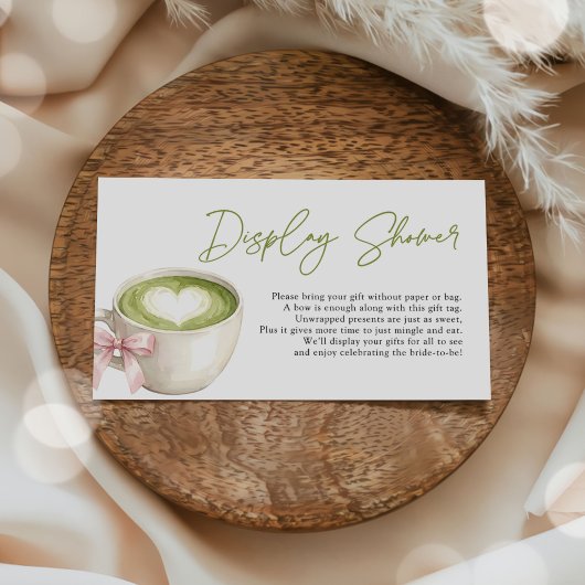 Anzeige Dusche Grüner Matcha Latte Brautdusche Begleitkarte