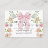 Anzeige Dusche Rosa Schleife Baby Dusche Begleitkarte (Vorderseite)