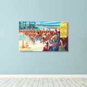 Anzeige eines indischen Tanzes, Maizena Product Ad Leinwanddruck (Insitu (Holzboden))