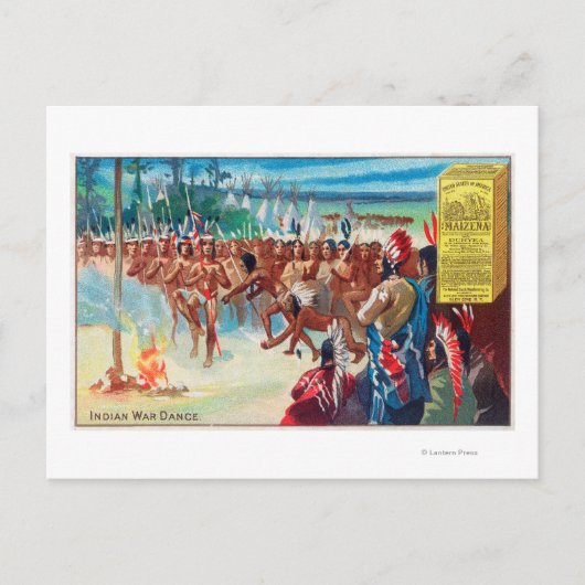 Anzeige eines indischen Tanzes, Maizena Product Ad Postkarte (Vorderseite)