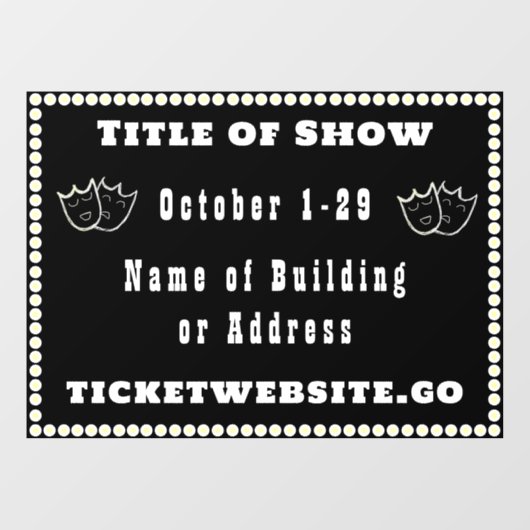 Anzeige-Fenster für Theater Fensteraufkleber (Blatt)