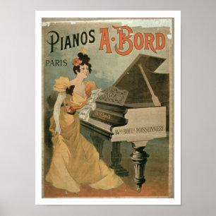 Anzeige für "A. Bord Pianos, Paris" (Farbe Poster