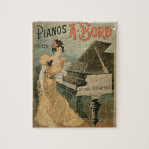 Anzeige für "A. Bord Pianos, Paris" (Farbe Puzzle