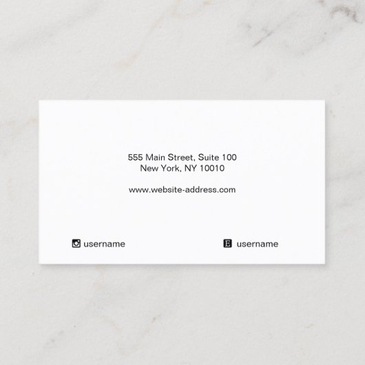 Anzeige für das Bild mit weißem Leder hinzufügen Visitenkarte (Rückseite)