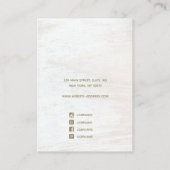 Anzeige für das Signaturskript "Weißes Holz" Visitenkarte (Rückseite)