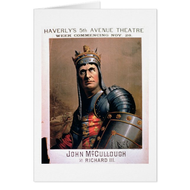 Anzeige für 'John McCullough als Richard III (Vorne)
