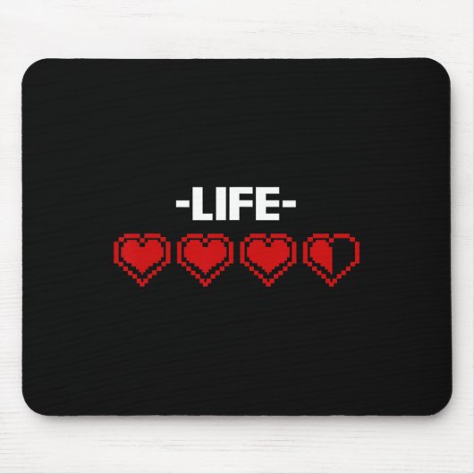 Anzeige Herz 8 Bit Grafik Video Game Player Gi Mousepad (Vorne)